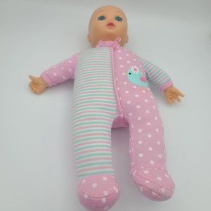 Baby Doll Plush Body Feet Firm Head Hands 14 Inch Toy Song Works